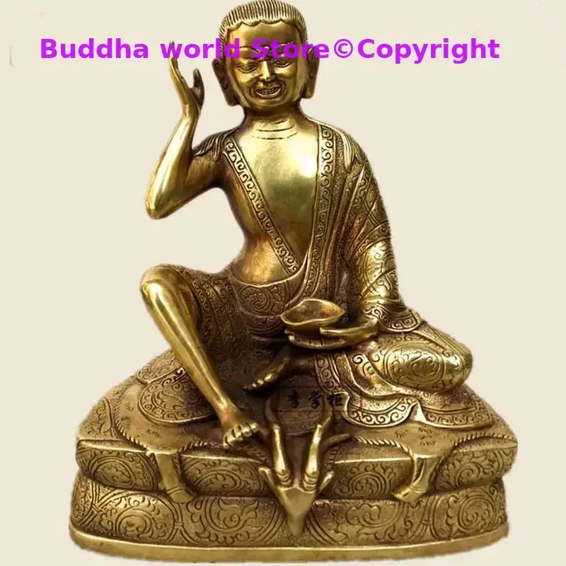 GOOD Tibetan Buddhism Kagyu Milarepa MI LA RI BA Buddhist venerable Effective protection COPPER buddha statue