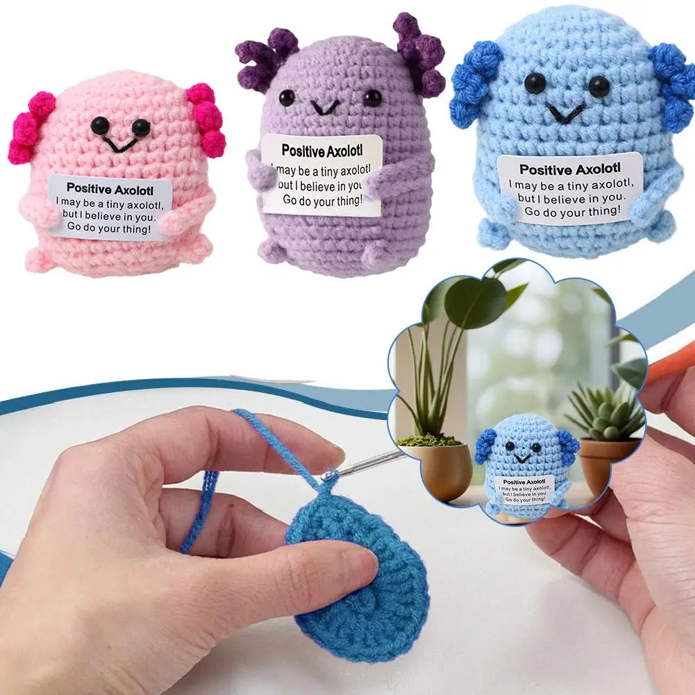 Handmade Knitted Positive Energy Cute Animals S Fashion Decoration With Room Gifts Ornament Christmas Card Home I8y4