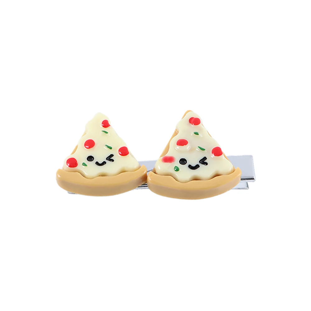 Funny Artificial Croissant Simulated Food Pizza Egg Tart Korean Barrettes Women Hair Clips BB Hairpins Duckbill Side Clips