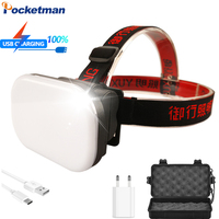Super Bright LED Headlamp High Lumens Rechargeable Headlight Waterproof Head Lamp Head Front Light Head Flashlight with Battery