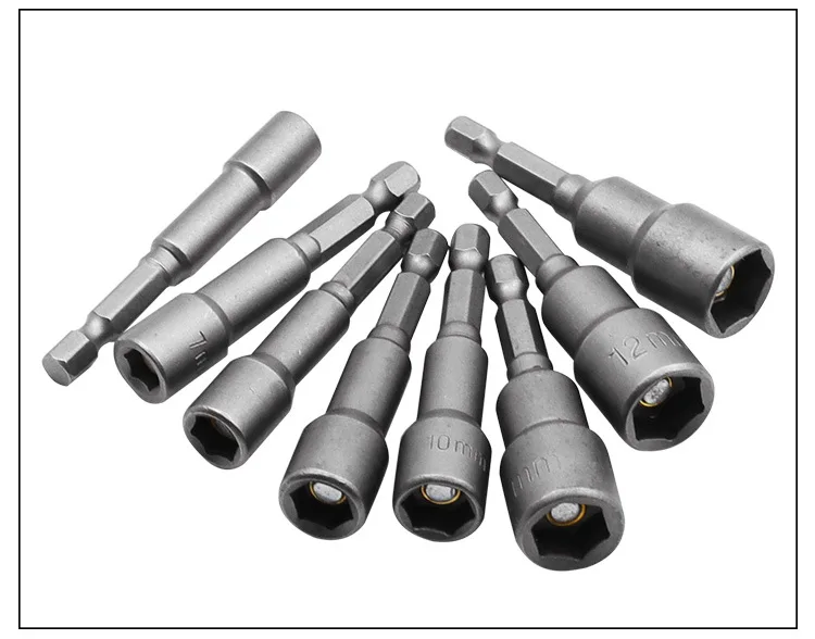 1/4 Zoll Sechskant-Magnet-Steckschlüssel-Bits 6-19mm Sechskant-Mutternschlüssel für Elektrobohrer, Schraubendreher, Schlagschrauber, Reparaturwerkzeuge – Detail 12