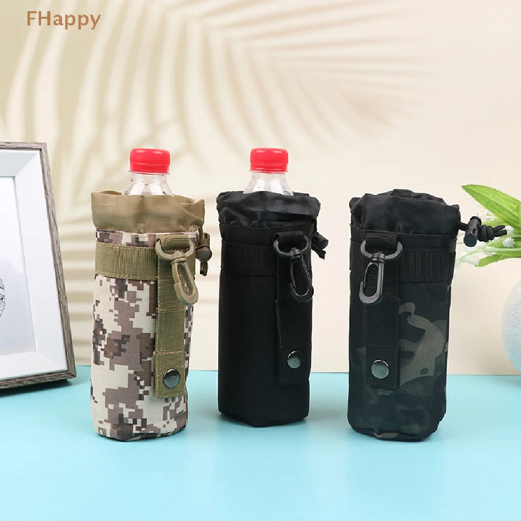 Hunting Water Bottle Bag Molle System Kettle Pouch Holder Camping Cycling Bottle Bag Drawstring Pouch Bag for Tactical Backpack