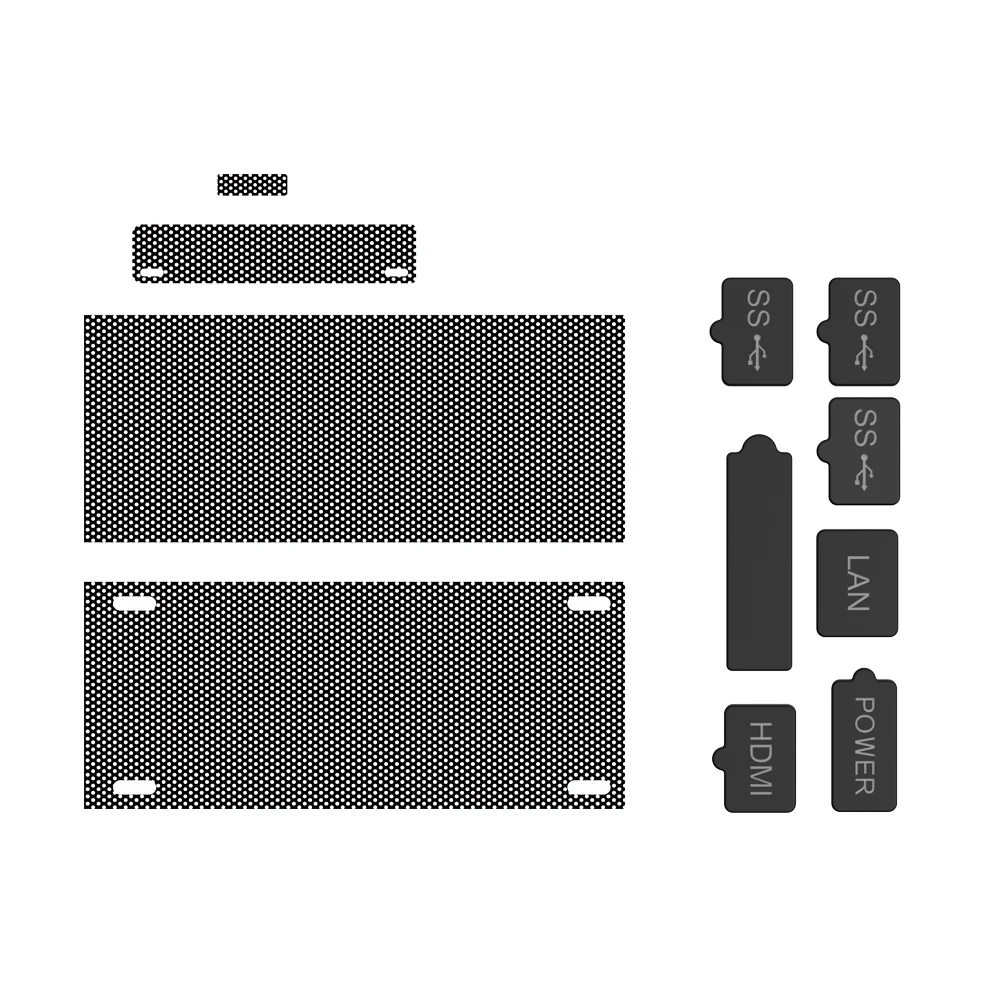 Voor de Xbox Series S: stofbeschermingsset, 11-in-1 complete set stoffilters, siliconen dopjes voor de poorten en stofnet voor de ventilatieopeningen.