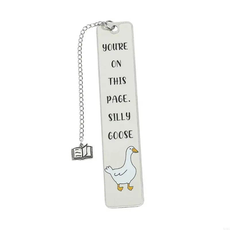 Metal yang Indah Membaca Bookmarks Silly Gooses Page Marker W8ec