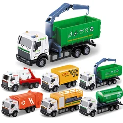 Alloy Car Back Force Inertia Simulation Tank Truck Garbage Truck Sweeping Car Boy Baby Plastic Toy Car Model B161