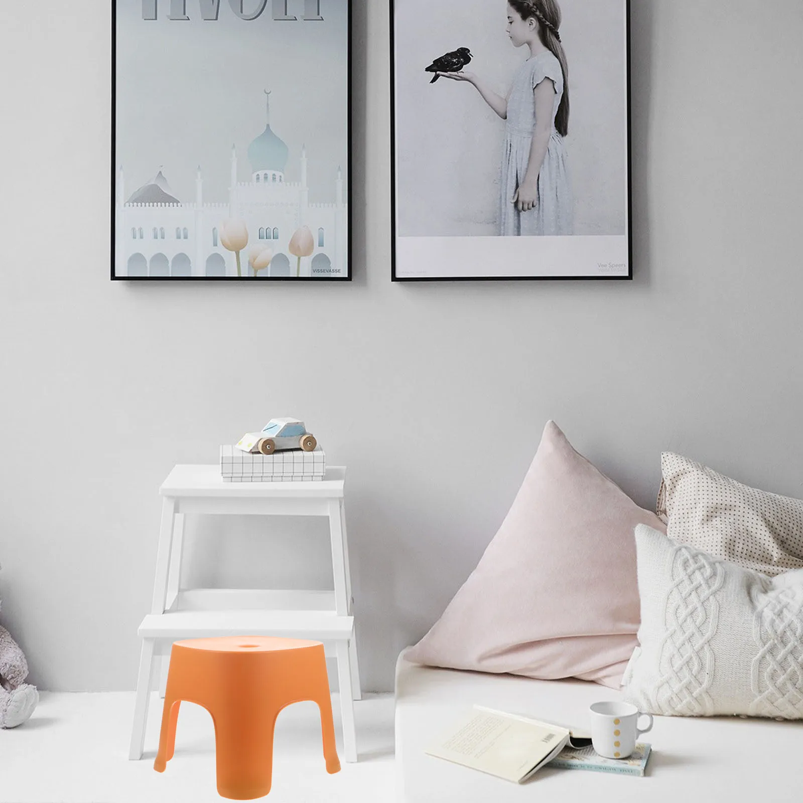 

Shoe Changing Stool Children Step Stools Plastic Non Slip Feets Kids Bathroom Kitchen Use Toddler Stool Small