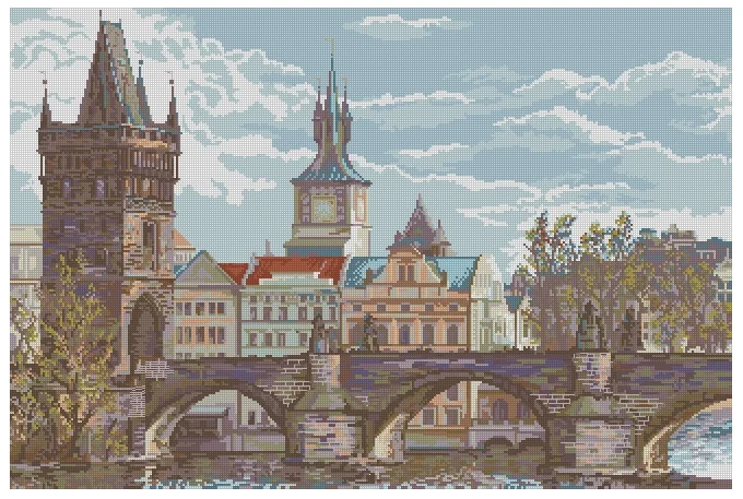 

Городской город пейзаж мост швейный набор рукоделие 16CT 14CT холст без печати ручная вышивка крестиком наборы DIY домашний декор