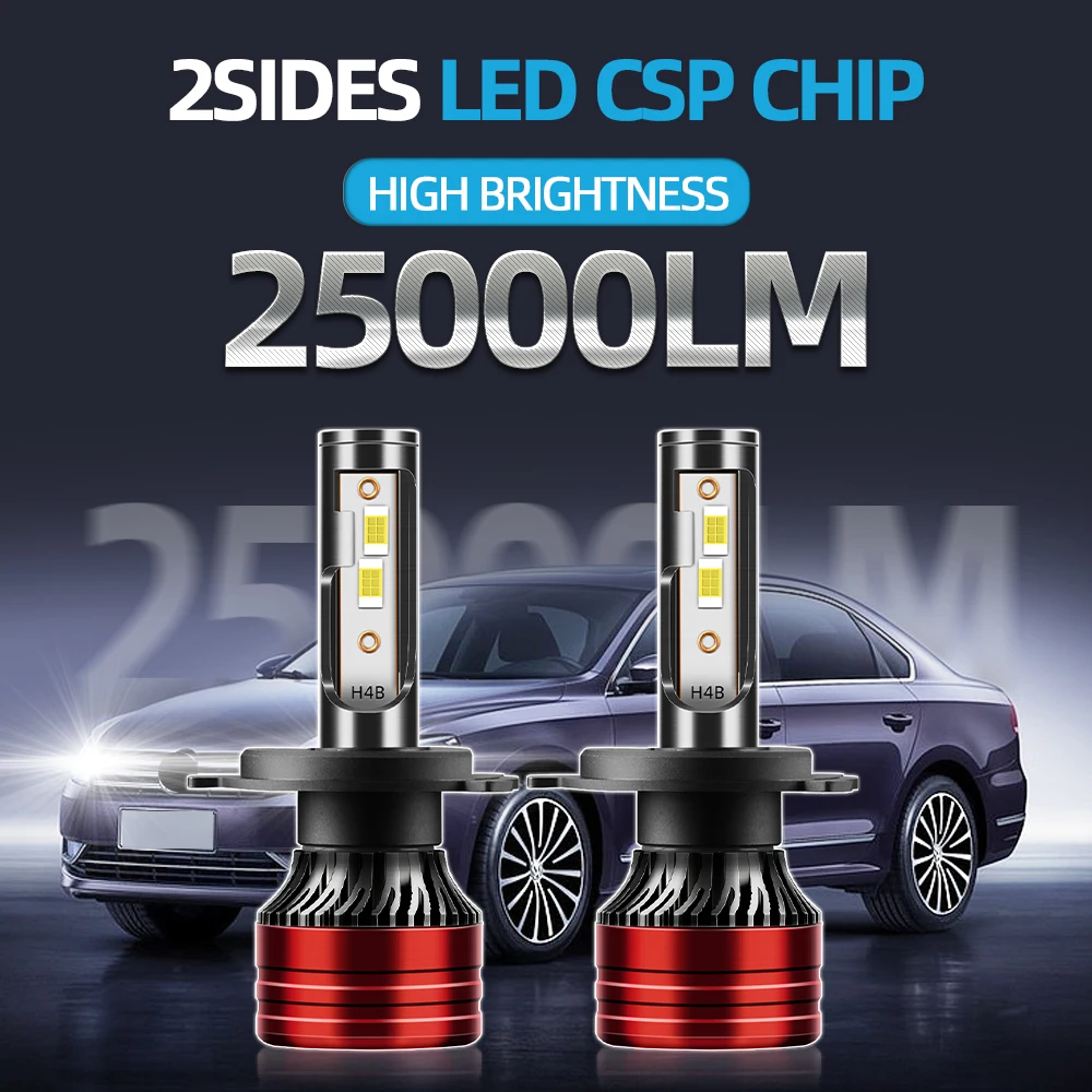 

2Pcs 25000LM Car Headlight H4 H7 LED H11 9005 HB3 9006 HB4 H1 H8 H9 Auto Bulbs 880 H13 9007 9004 H3 160W Light Lamp 6000K 12V