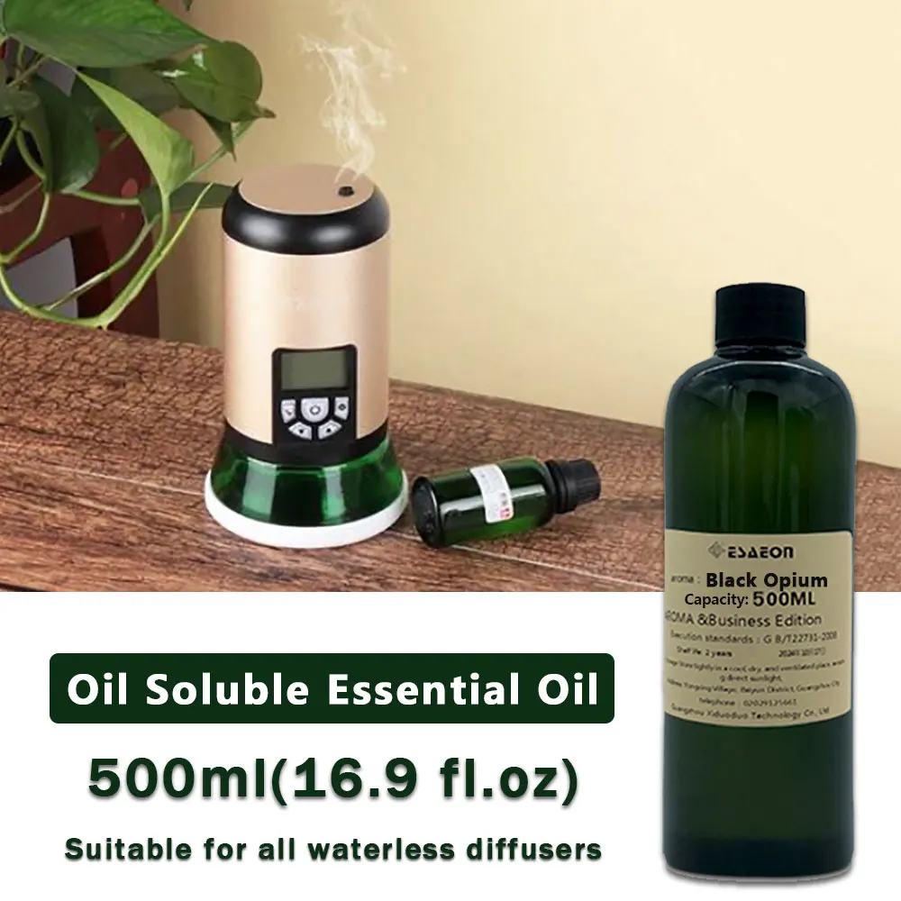 ESAEON 500ml (16.9 fl.oz) Aceite Esencial de Opio Negro/Cítricos/Sheraton, Para Todos los Difusores sin Agua, Máquina de Aromas, Aromaterapia con Varillas