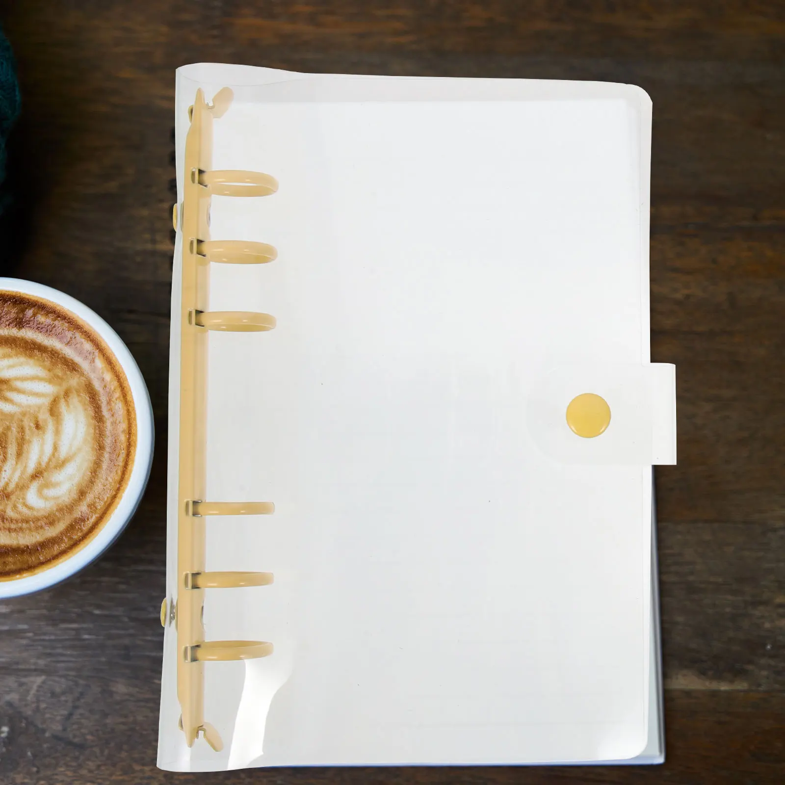 

2Pcs A6 PVC Transparent Notebook Binder Cute Binders for School Office Supplies Loose Leaf Shell Scrapbook Cover