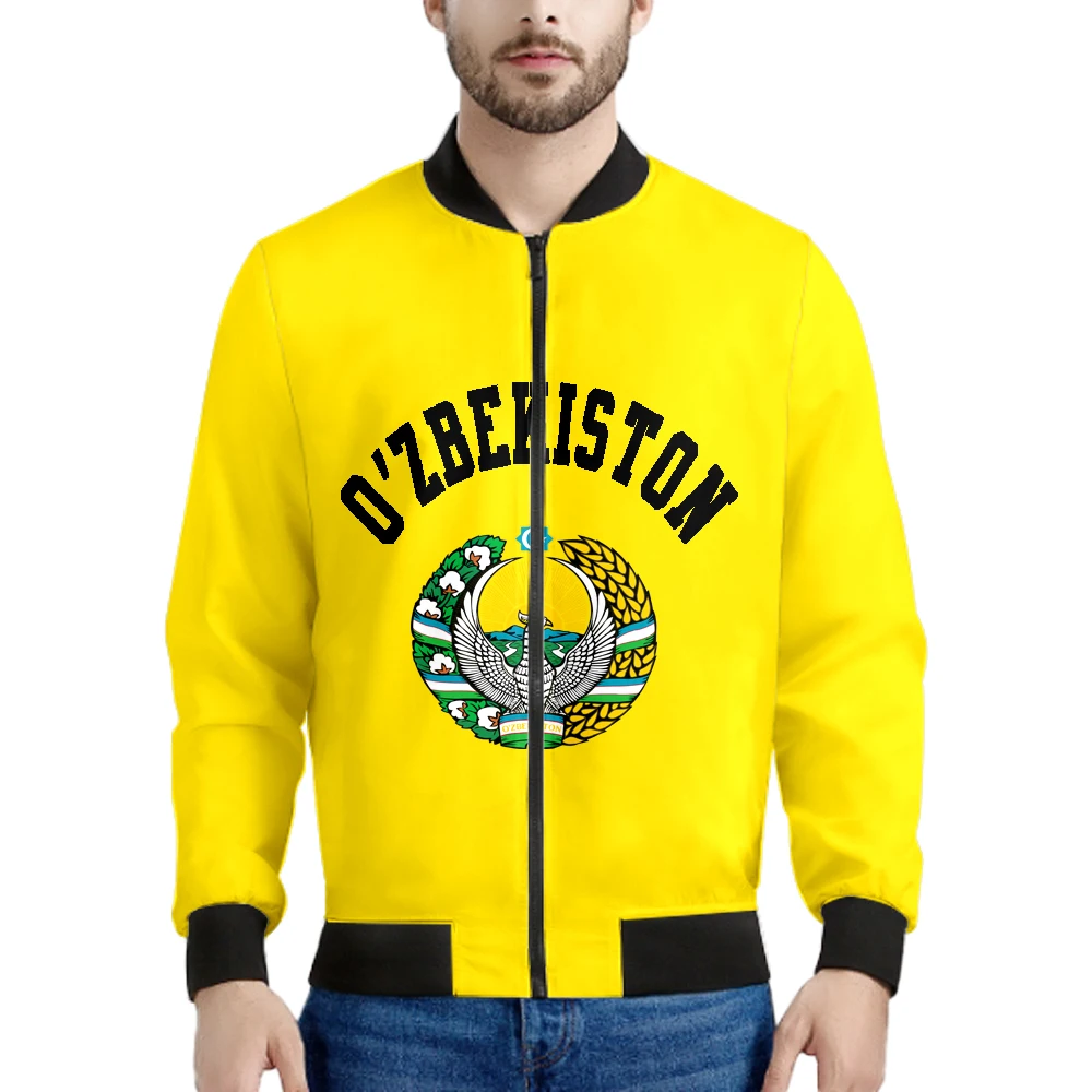 Uzbekistan Zipper Jacket Free Custom Made Name Number Team Logo Uz Coat Country Ozbekiston Nation Uzbek Flag Print Photo Clothes