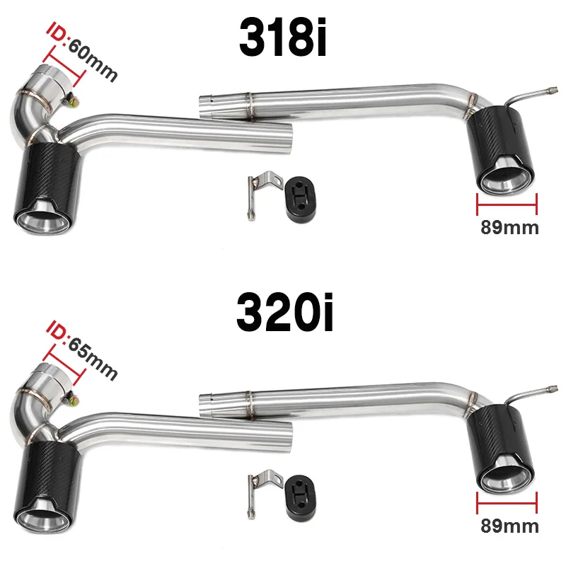 Dual Exhaust Tip For BMW F30 F31 320i 318i M Sport Look Car Exhaust Pipe 304 Stainless Steel Muffler Tip Tailpipe Nozzle