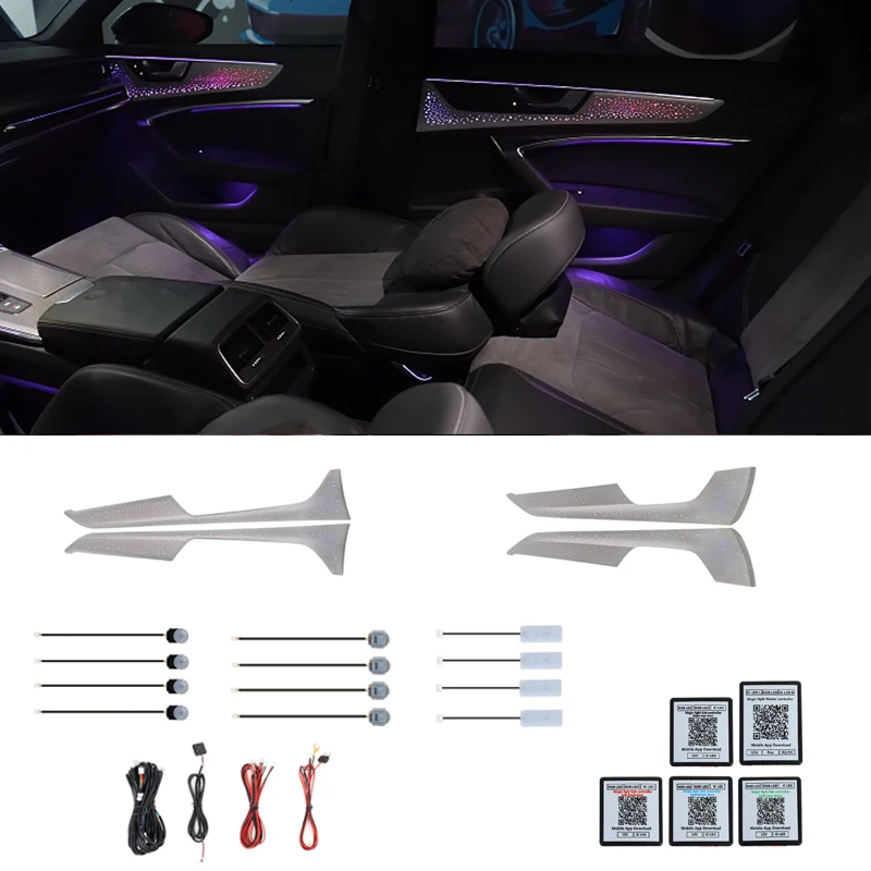 NewPremium Car Interior Ambient Lights for Audi A6 C8 Ambient Light Dream Color Chasing Car Atmosphere Lamp