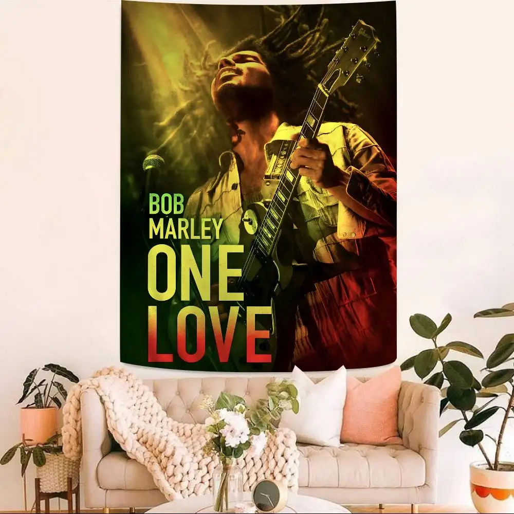BOB MARLEY SINGER Anime Arazzo Hippie Fiore Tappeti da parete Dormitorio Decor Appeso a parete Decorazioni per la casa