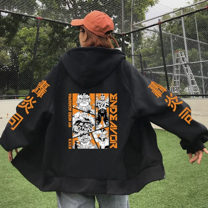 2025 My Hero Academia Kirishima Eijiro Hoodie Unisex Reißverschluss-Pullover Lustiger Anime Lockerer Mode-Streetwear-Mantel – Detail 4