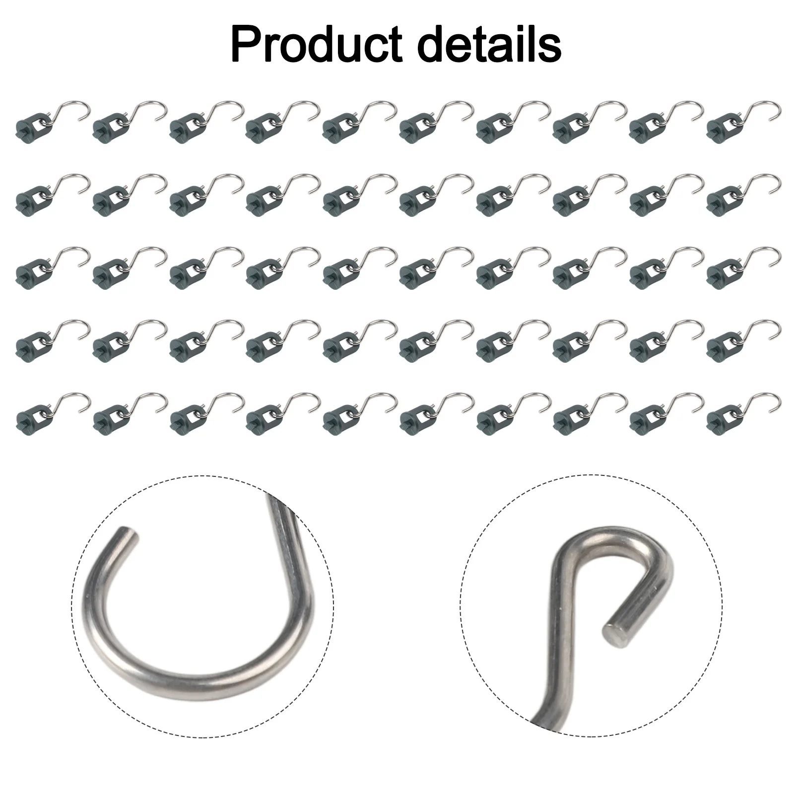 

Зажимы для теплиц с S-образными крючками для надежного подвешивания растений 50 зажимов и 50 крючков для эффективных садовых растворов