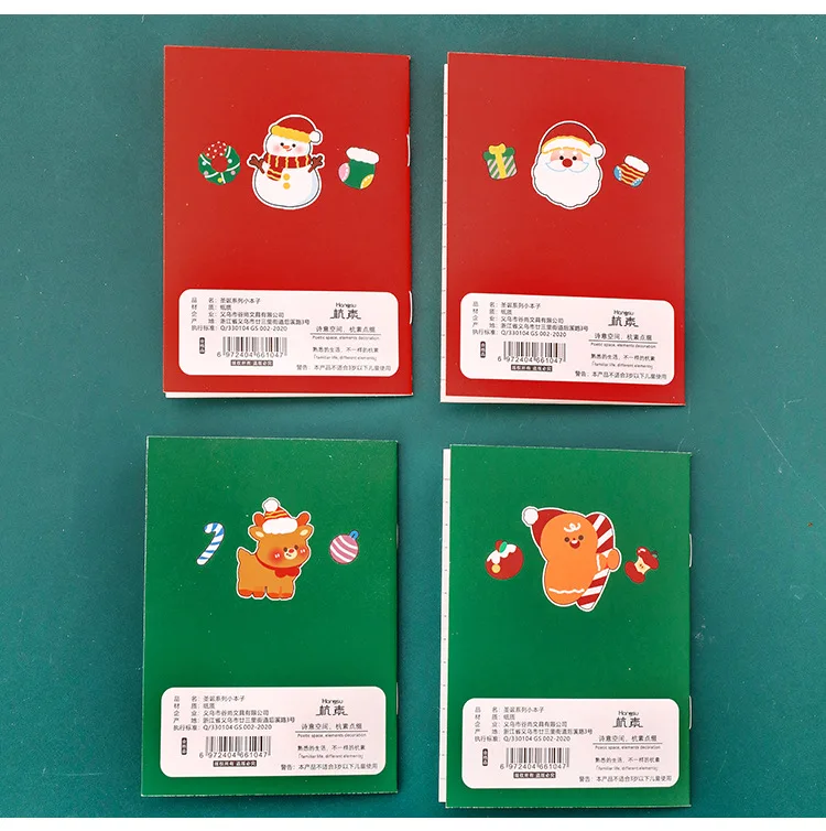 4/12/24 stücke Nette Weihnachten 64k Notebook Student Cartoon Mini Weiche Tasche Schreibwaren Buch – Detail 10