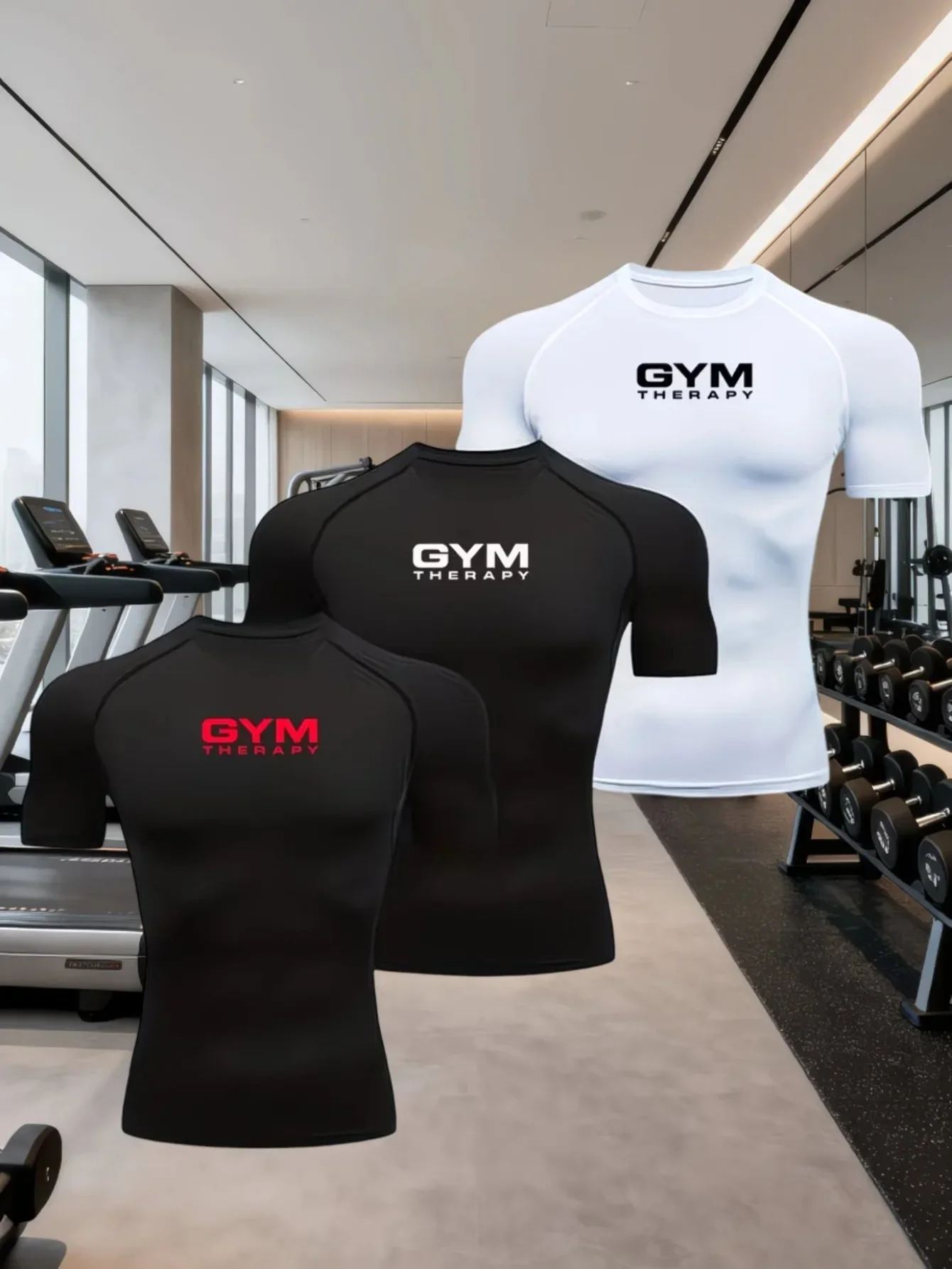 Triplet Men's Compression GYM Printed T Shirt Summer Sportswear Running T-shirt Elastic Quick Dry Sport Gym Fitness TShirts Men