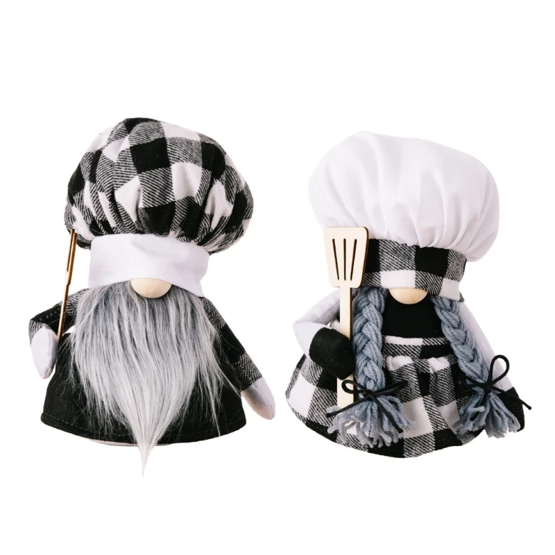 

Chef Gnomes Ornaments for Home Bar Kitchen Decoration Tiered Tray Plush Gnomes Dropship