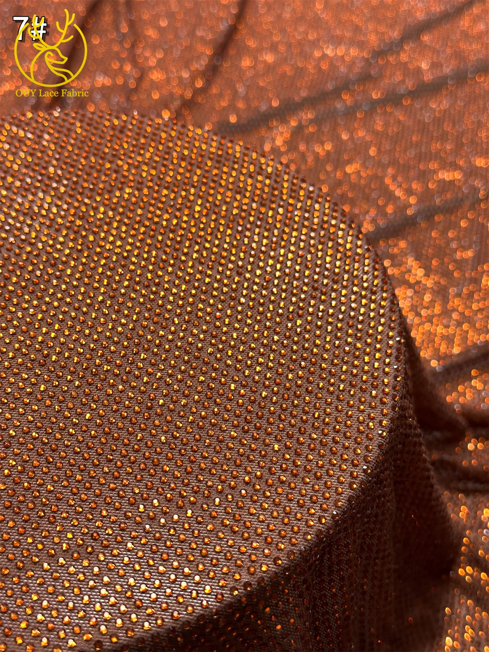 Luxuriöser Glas-Strass-Spitzenstoff im afrikanischen Stil, 2026 französischer und nigerianischer Stretch-Spitzenstoff, Party-Kleid, in 1 Yard genäht. – Detail 14