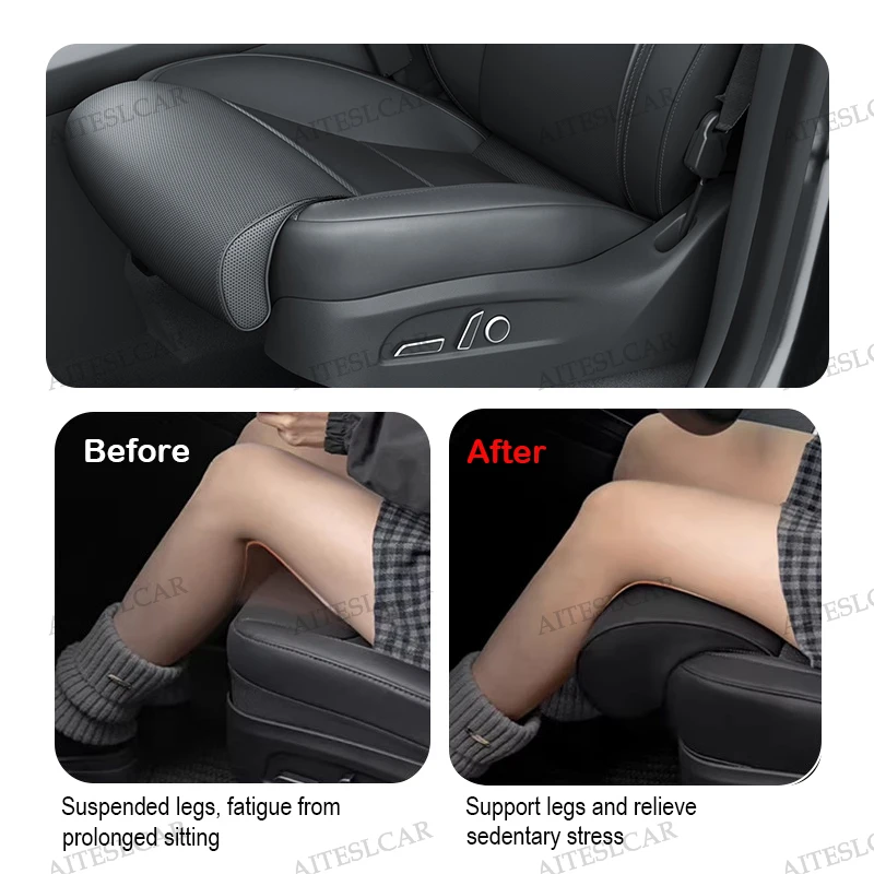 Leg Support Extension Seat Cover For Tesla 2026 Model Y Juniper Model 3 Highland Memory Foam Extender Cushion Car Interior