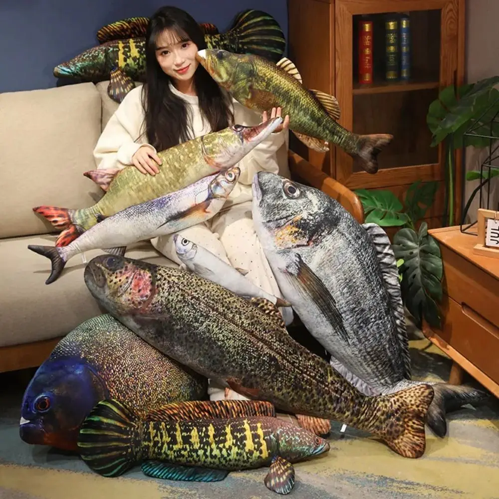 Sofa Cushion Perch Simulation Fish Pillow Grouper Stuffed Cartoon Fish Lovely Soft Fish Anime Pillow Bedroom