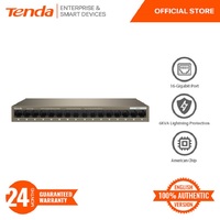 Tenda TEG1016M 16-Port Gigabit Unmanaged Ethernet Switch | 6KVA Lightning Protection | One Key VLAN | Desk | Wall Mount