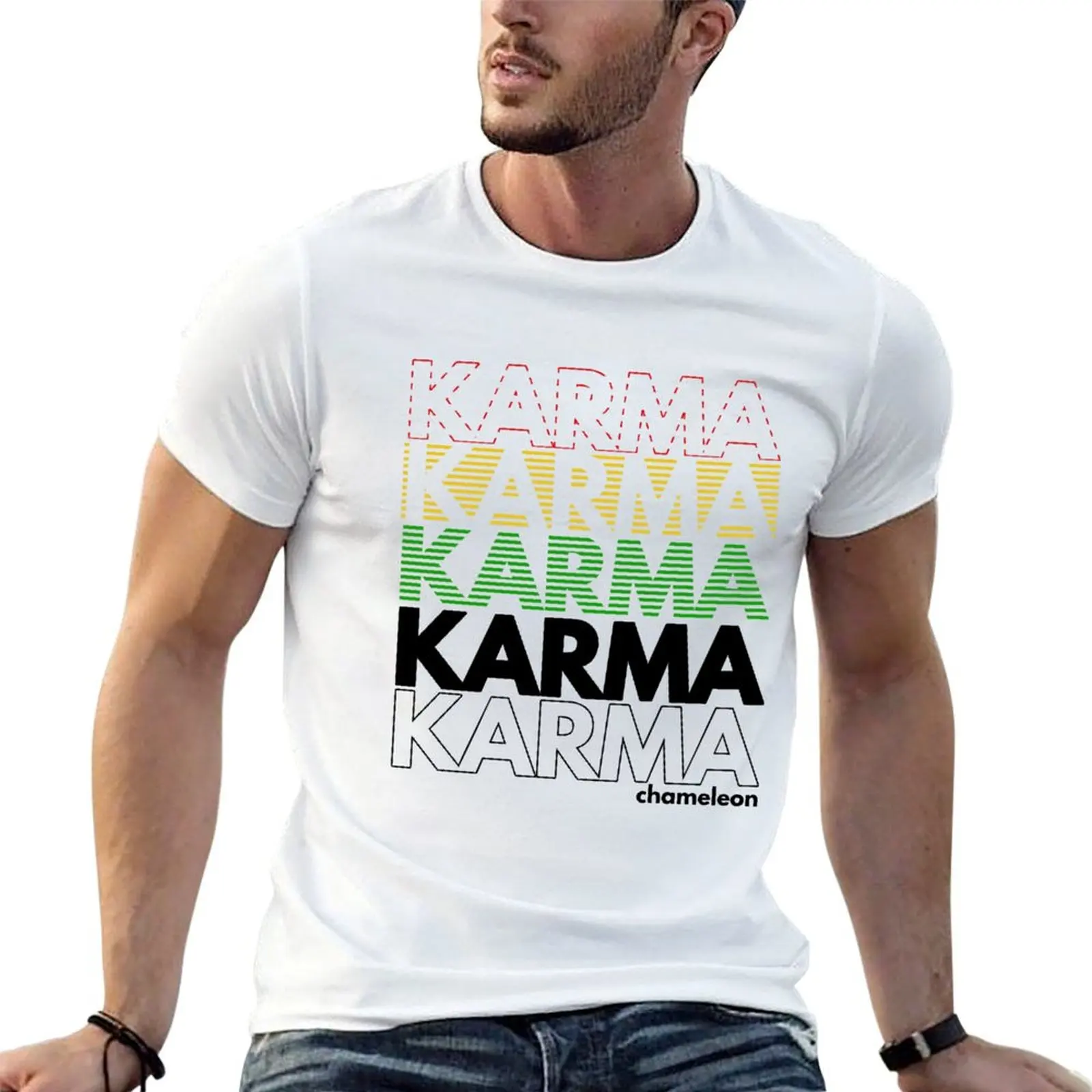 

Karma Club (Red, Gold, and Green) T-Shirt t shirts designer t shirt man casual T-Shirt