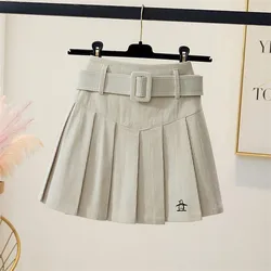 Autumn Golf Wear Women 2024 Luxury Brand Golf Skirt Korean Corduroy Skirt Pants Women Golf Clothing New Pleated Skirt Golf Belt