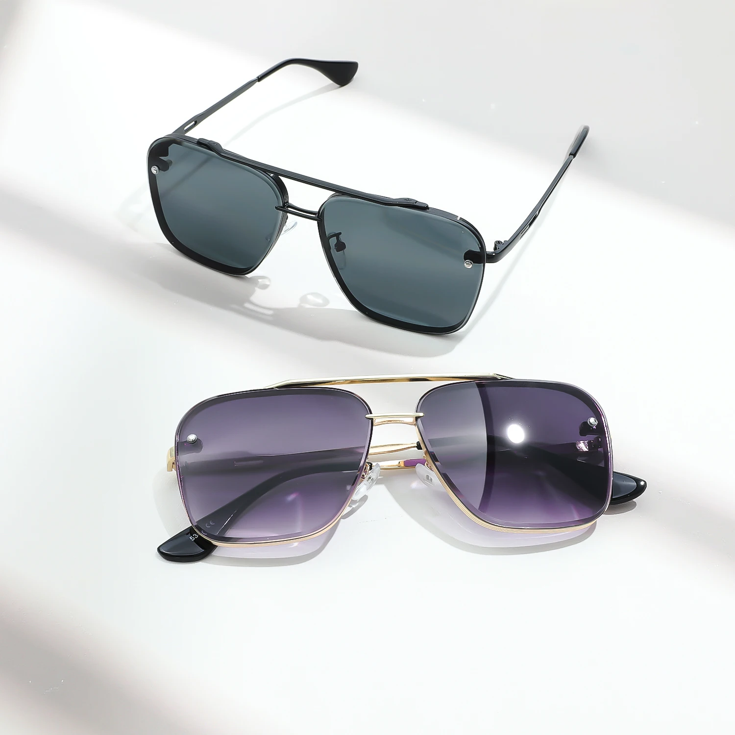 Metall Punk Großen Rahmen Sonnenbrille für Männer Frauen Coole Fahren Gläser Marke Design Quadrat Sonnenbrille Brille UV400 Brillen – Detail 4