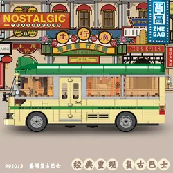 Hong Kong Retro Bus Building Blocks Model Decoration Puzzle Assembly Toys For Gift