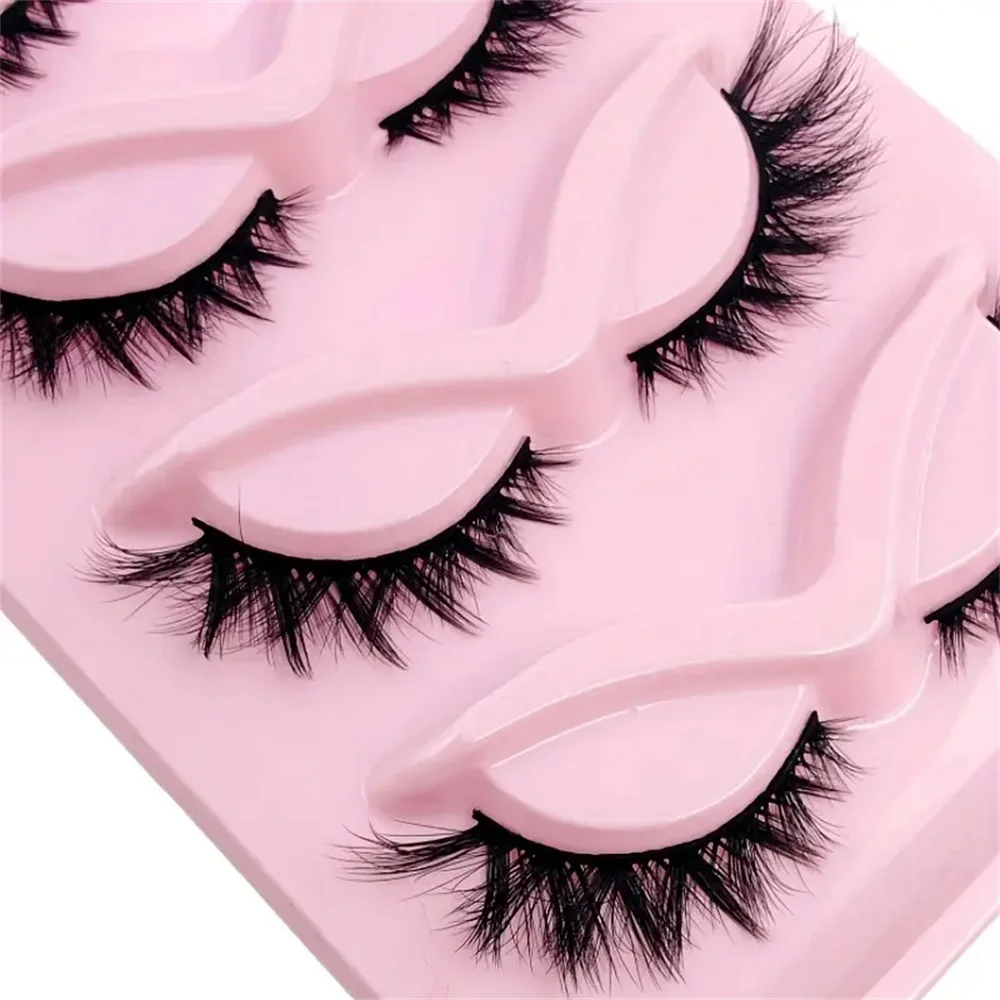 Cat eye Eyelashes 3D Natural False Lashes Fluffy Soft Cross 5 pairs Manga Lashes Wispy Natural Eyelash Extension Makeu