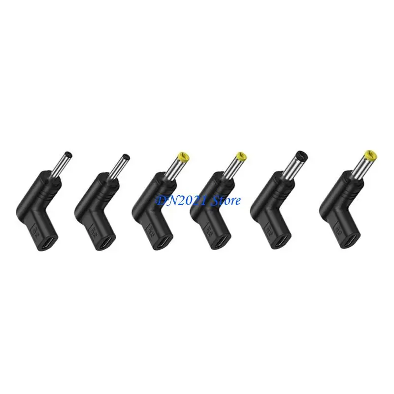 F3KE 90 Degree Type C to DC3.0 3.5 5.5 Adapter for Space Efficient Devices Connection