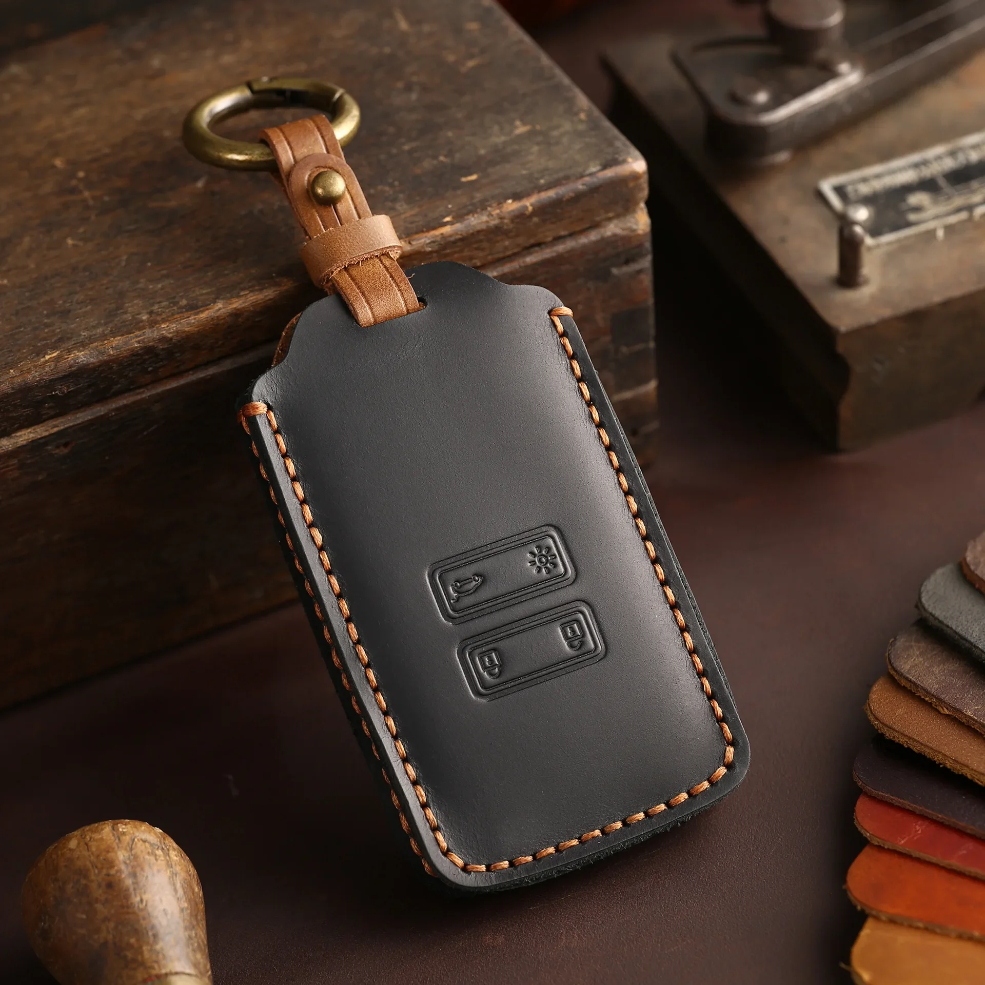 Car Key Cover Case for Renault Koleos Captur Megane Clio Scenic Talisman Arkana for Dacia Sandero Card  Leather