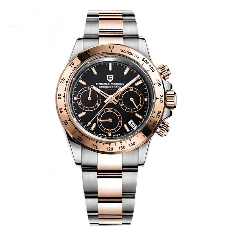 2026 PAGANI DESIGN Neue farbige Diamanten Herrenuhren Top-Marke Luxus Quarz-Armbanduhr Herrenuhr Herren Chronograph Japan VK63