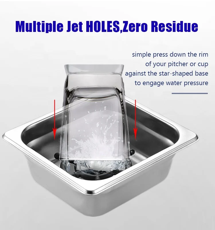 Commercial Automatic Beer Bar Glass Rinser Stainless Steel Bottle Pitcher Jug Cup Glass Rinser for Kitchen Sinks