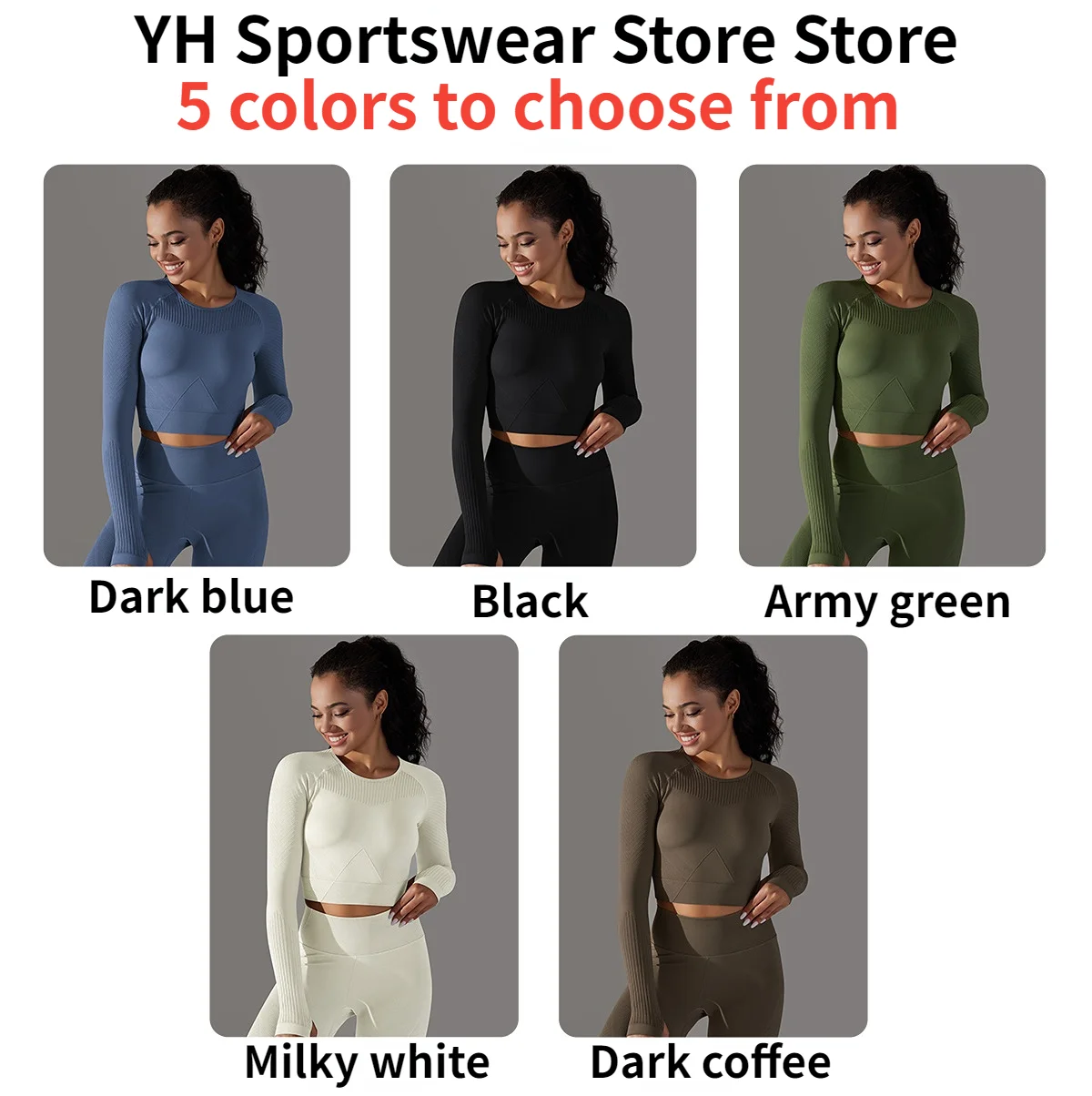 2023New Seamless Yoga Shirts for Women Sports Shirt Long Sleeve Crop Tops Thumb Hole Fitness Gym Workout Tops Sportswear Female