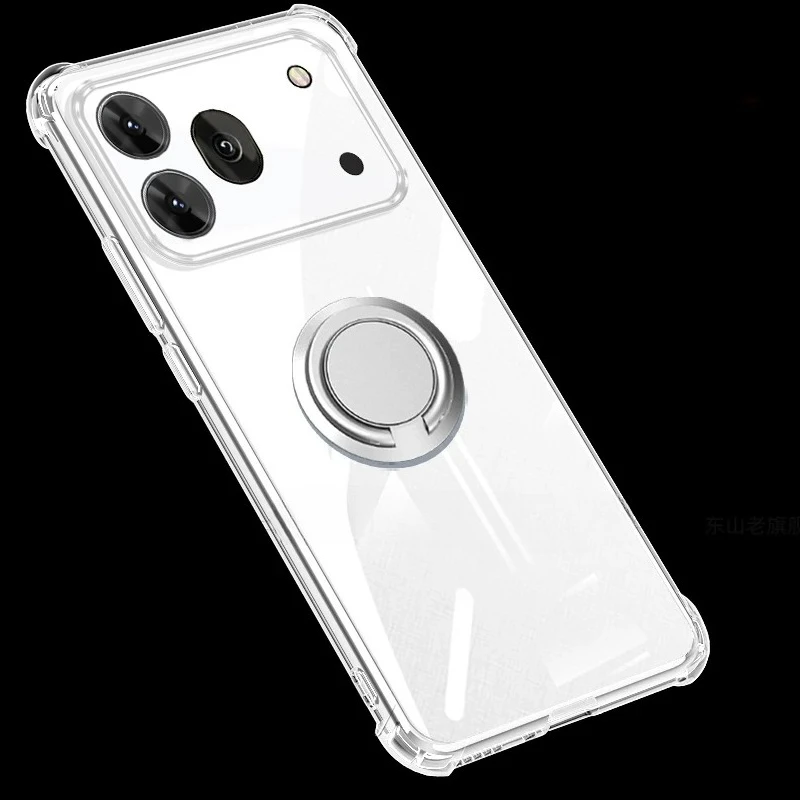 Coque antichoc transparente en silicone souple avec anneau magn�tique et support Airbag TPU pour Huawei Honor 600 Pro