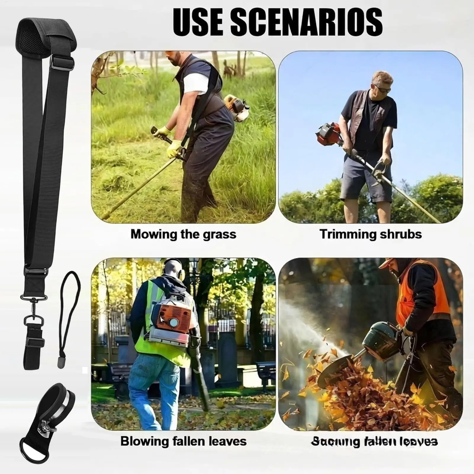 Trimmer Shoulder Strap Blower Adjustable Harness Replacement Trimmer Replacement Shoulder Strap For Lawn Outdoor Garden Backyard