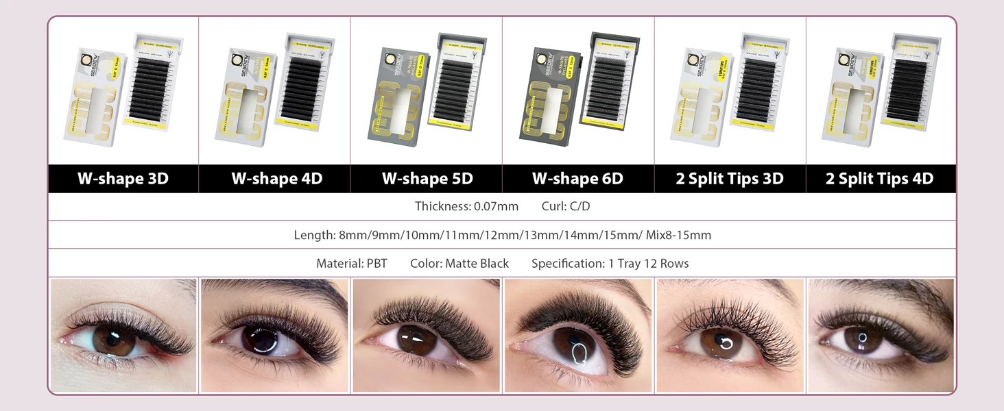 SEEDEW W-Form 3D 4D 5D 6D Automatisch Blühende Vorgefertigte Fächer-Wimpernverlängerungen Flowers Knows Makeup Super Weich Voll Dicht – Detail 8