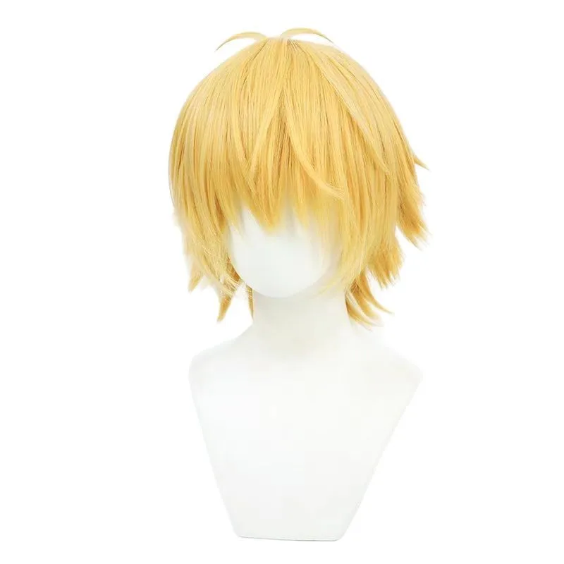 1 sztuka żółta, krótka, potargana peruka do cosplayu Chainsaw Man w stylu anime