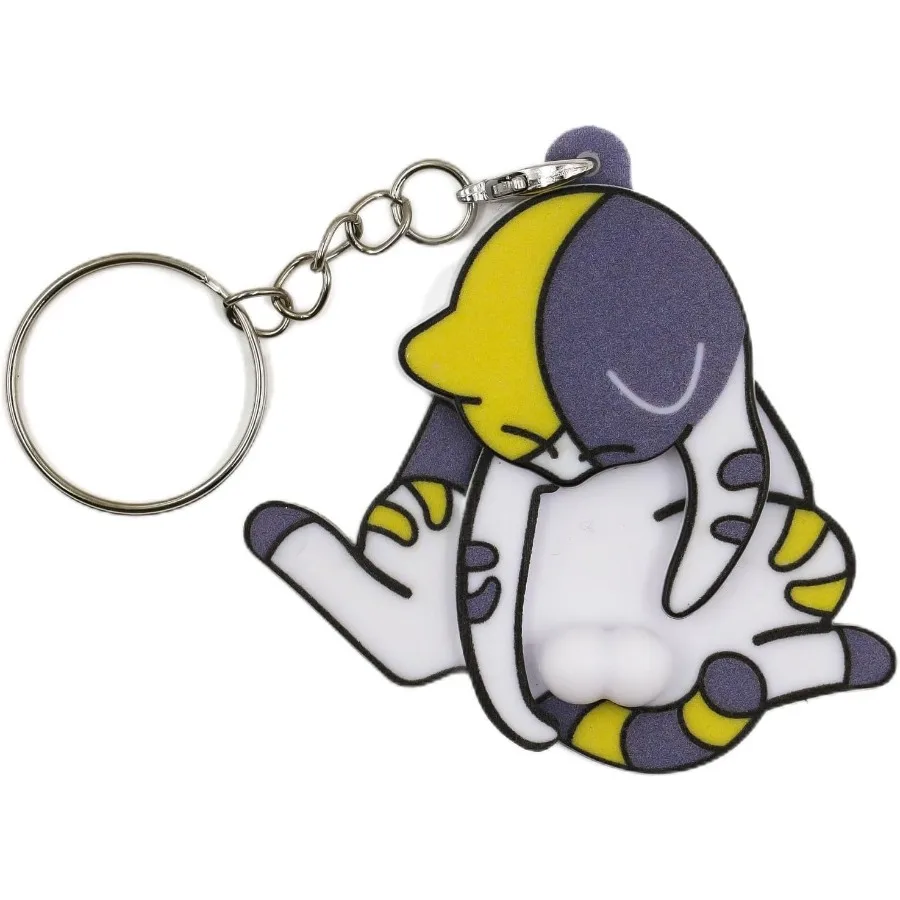 

Cute Cat Keychain for Cat Lovers Funny Kitty Meme Key Ring Chains for Girlfriend Birthday Christmas Easter Gifts