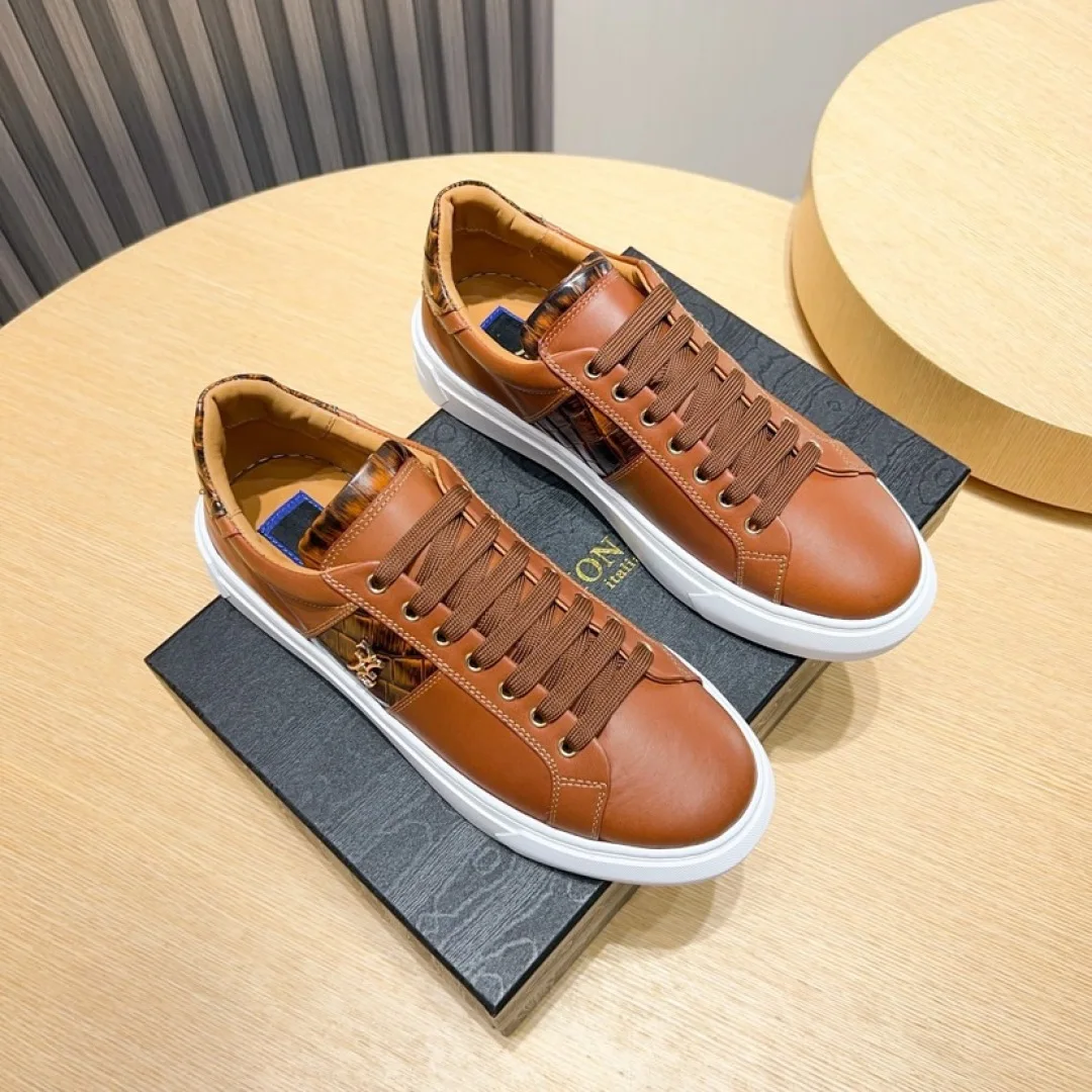 BLLIYOSS BILLIONAIRE 2026 SS New Shoes Men Calf leather stitching Sports comfort High quality Outdoors European big size:39-46