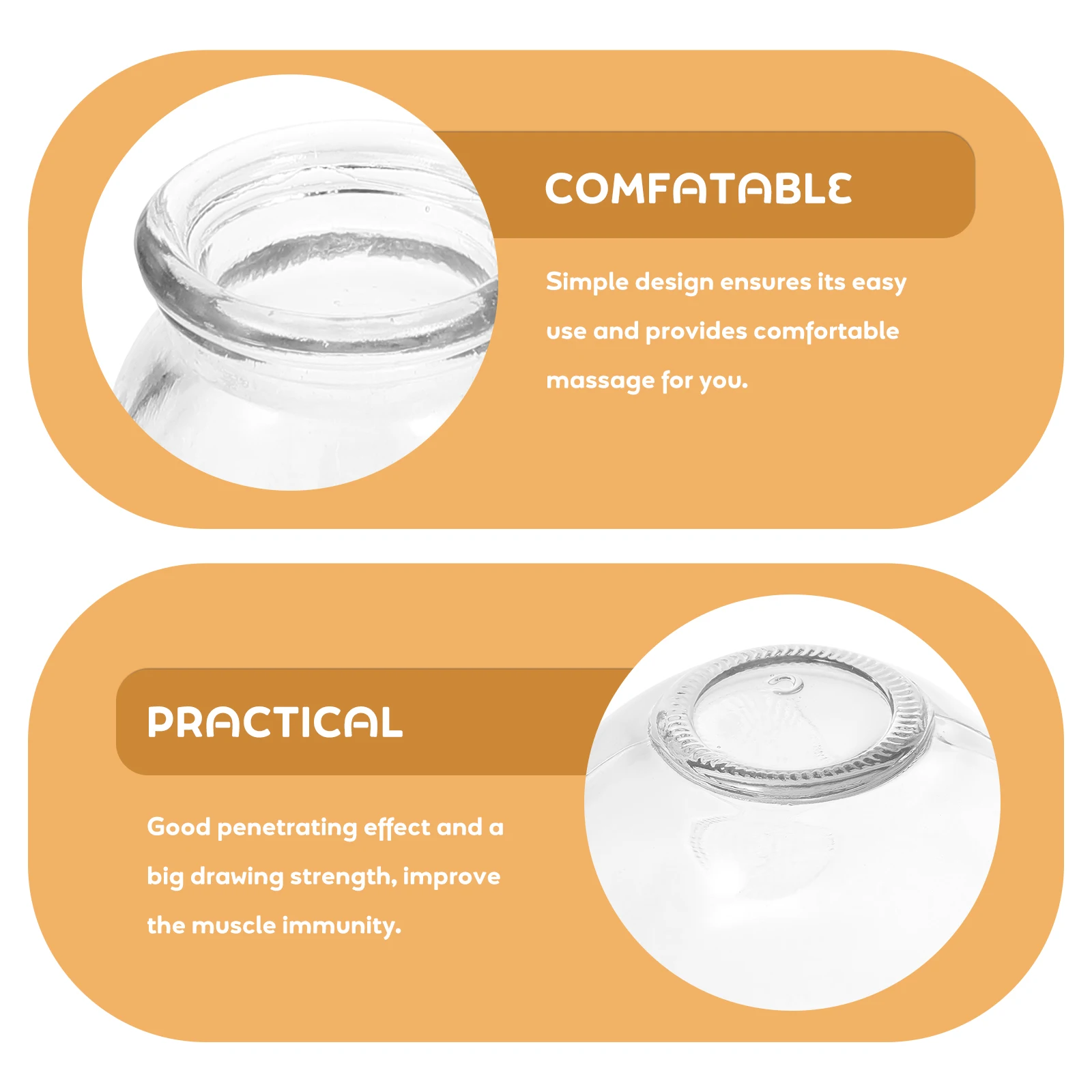 5 قطعة جهاز علاج فراغ الحجامة الزجاجية تصميم بسيط امتزاز قوي آمن مقاوم للانفجار التصريف اللمفاوي #1