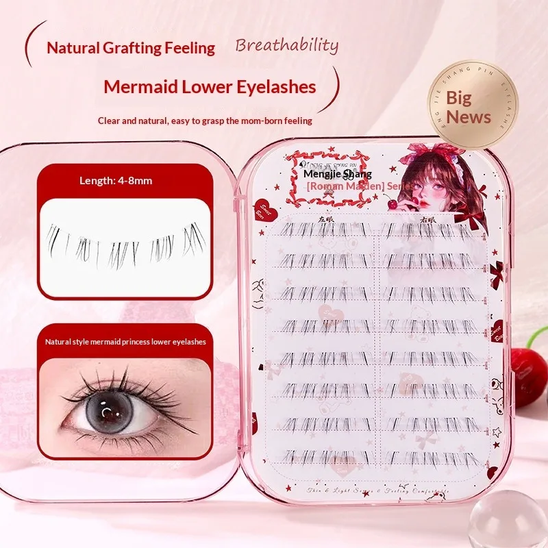 Senza colla sotto il grappolo delle ciglia: ciglia inferiori, volume naturale, ciglia segmentate, facile da applicare per principianti, ciglia anime, 4-8 mm