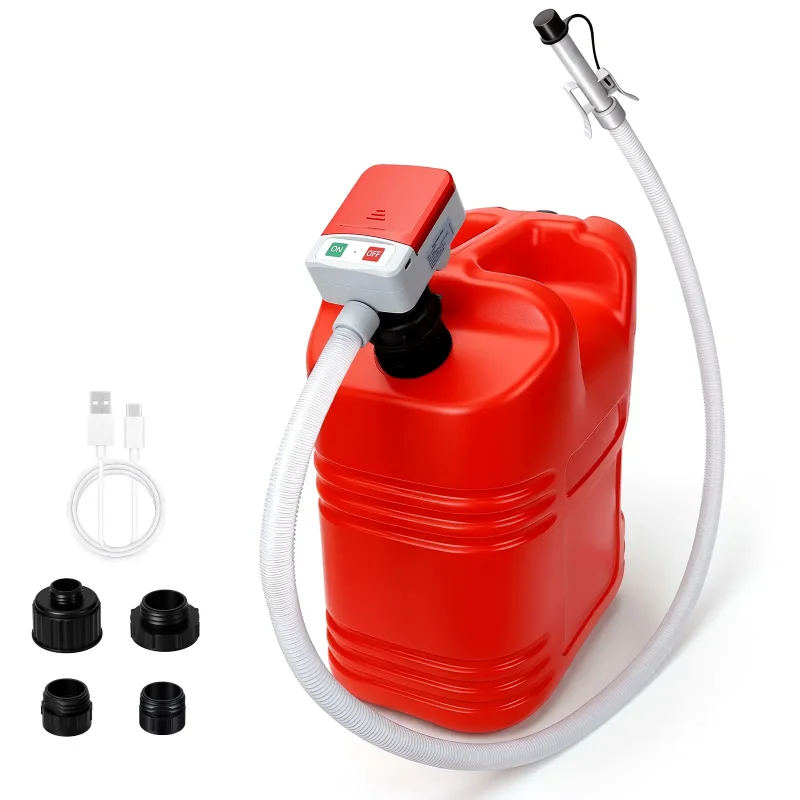 

Automatic Fuel Transfer Pump with Auto-Stop, Extra Long Hose, 3.2 Gallon Per Min, Battery, 4 Can Adapters, Fast and Safe Portable Gas Can Pump for Oil, Diesel,Gasoline.
