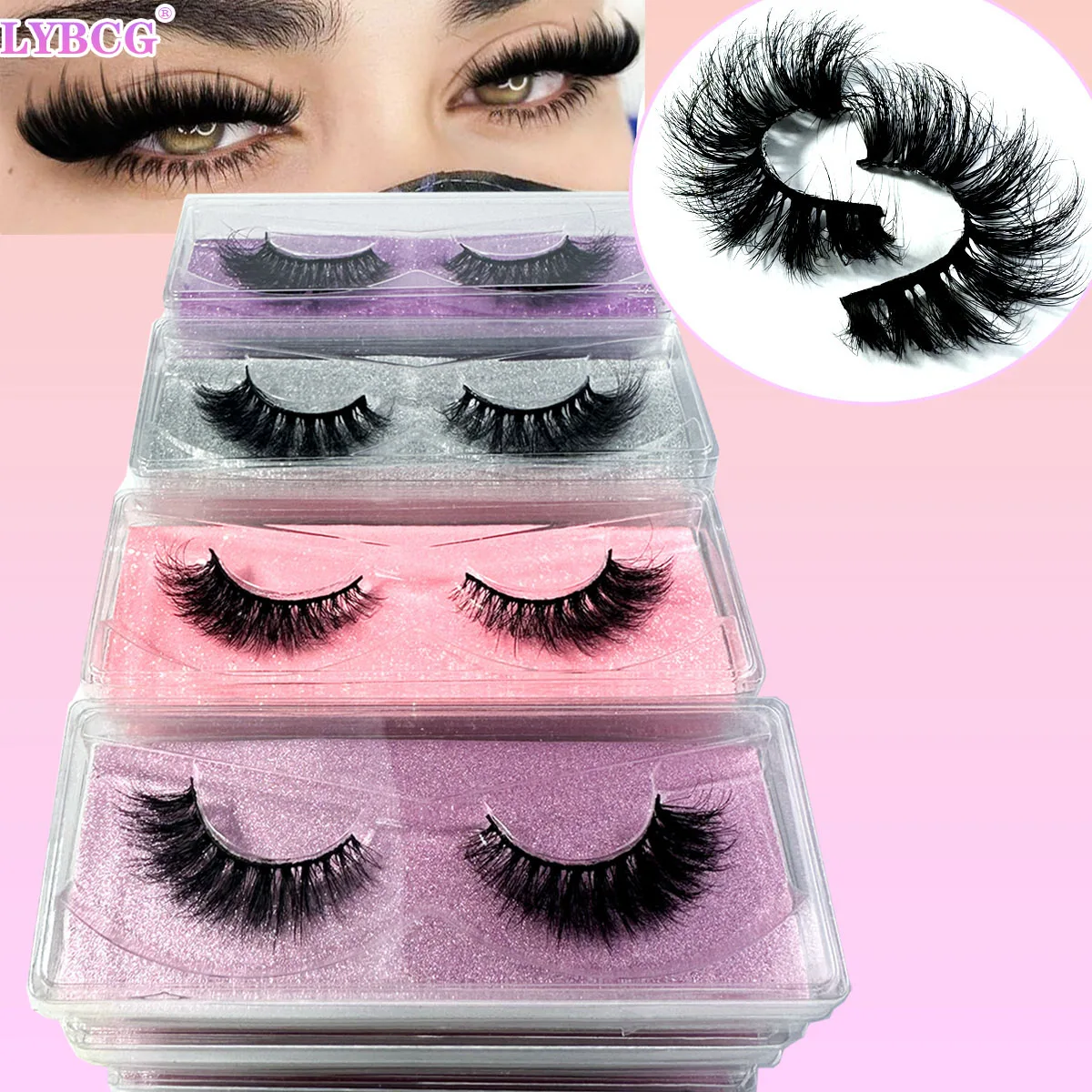 Wholesale Eyelashes 20/40/60/80/100pcs 5D Mink Lashes Natural Mink Eyelashes Wholesale False Eyelash Makeup Thick Fake Lash In B