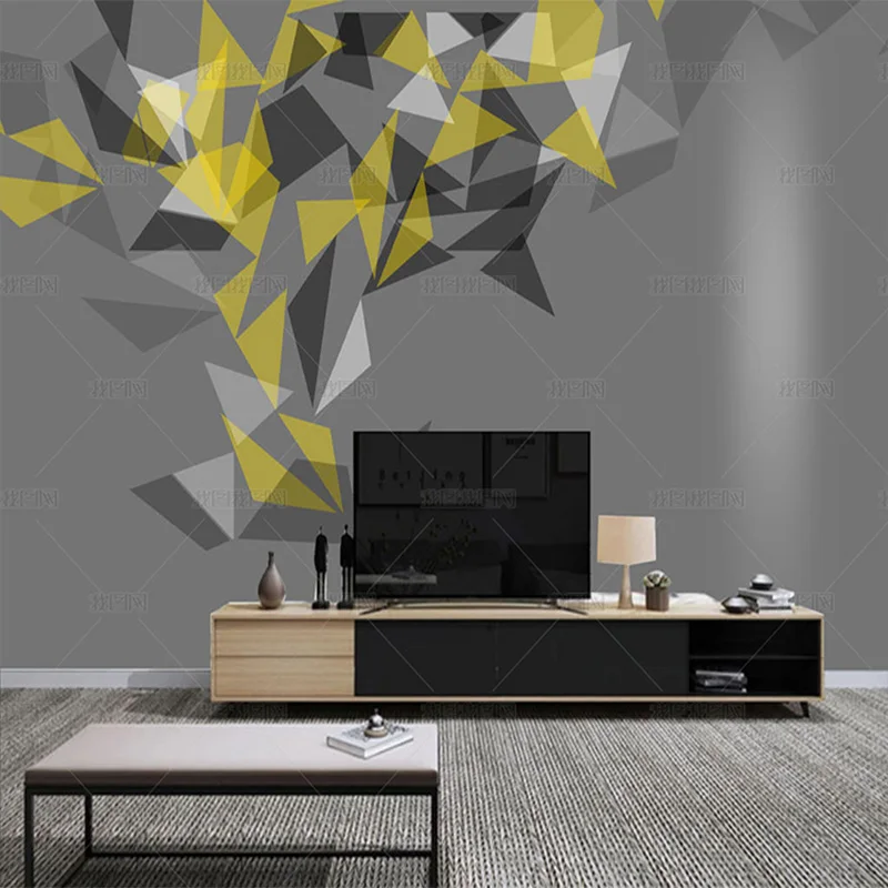 custom 3D Personalized modern simple wallpaper Nordic mural geometric triangle TV living room sofa background wall bedroom 8d