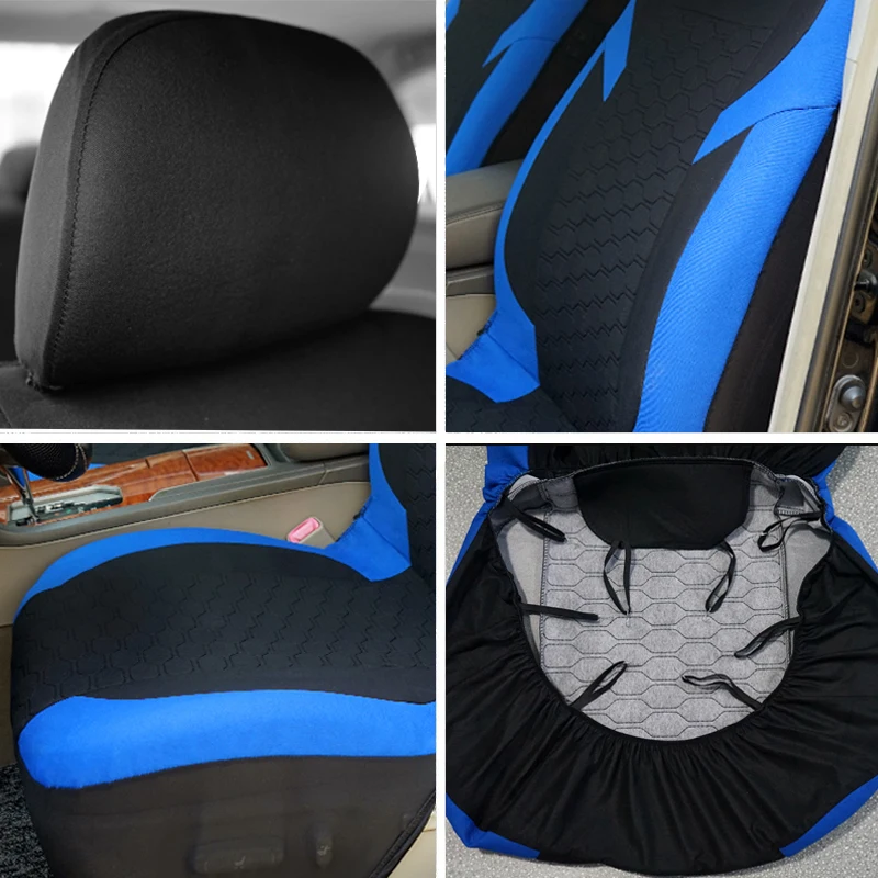 AUTOPLUS Blue Universal Seat Car Cover Black Diamond Fabric Lattice Car Accessories Interior Fit Most Car SUV Van Seat Protector