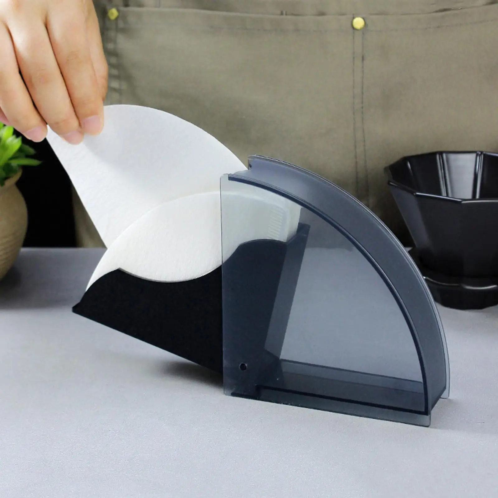 Durable Coffee Filter Holder with Dustproof Cover Container for Hotel Traveling Restaurant